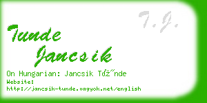 tunde jancsik business card